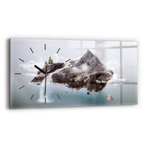 Reloj de cristal horizontal Cascada isla voladora
