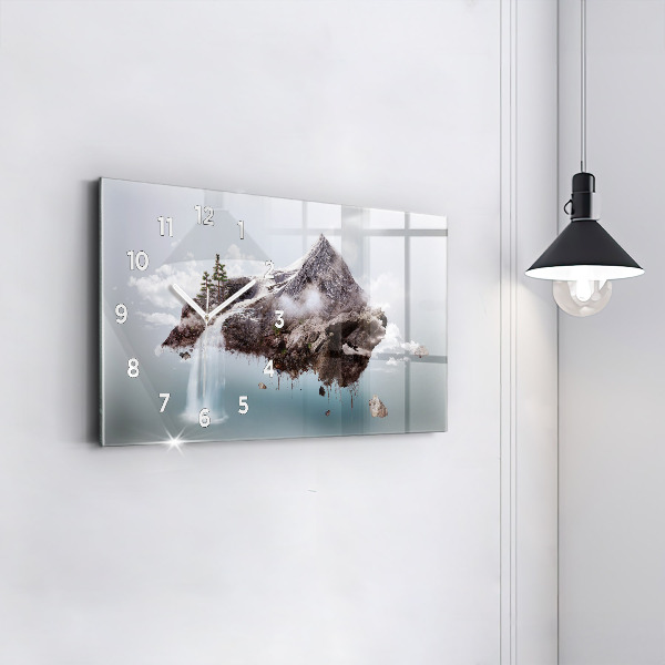 Reloj de cristal horizontal Cascada isla voladora