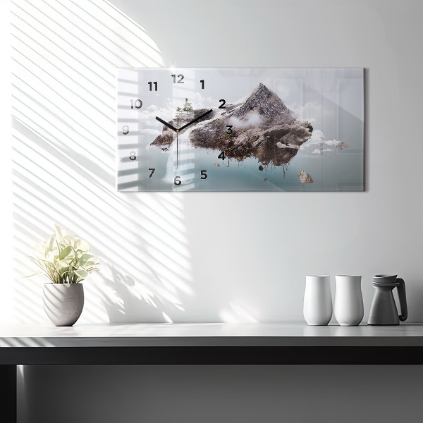 Reloj de cristal horizontal Cascada isla voladora