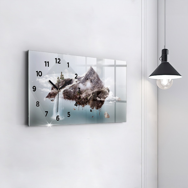 Reloj de cristal horizontal Cascada isla voladora