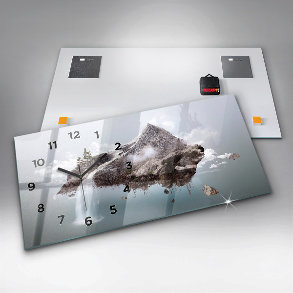 Reloj de cristal horizontal Cascada isla voladora