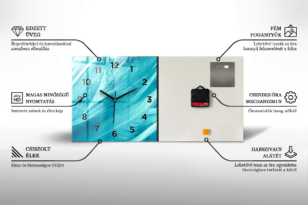 Reloj de cristal horizontal Postura del elefante pintado