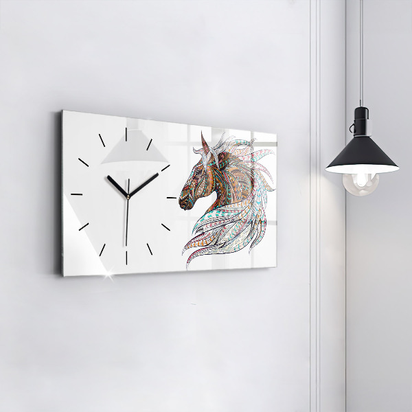 Reloj de cristal horizontal Ilustración de un caballo