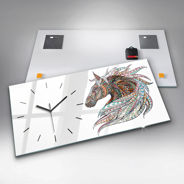 Reloj de cristal horizontal Ilustración de un caballo