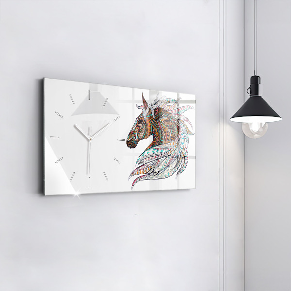 Reloj de cristal horizontal Ilustración de un caballo