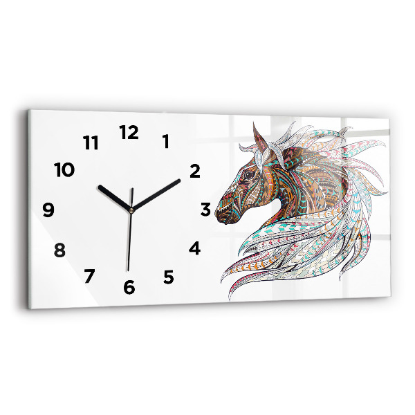 Reloj de cristal horizontal Ilustración de un caballo