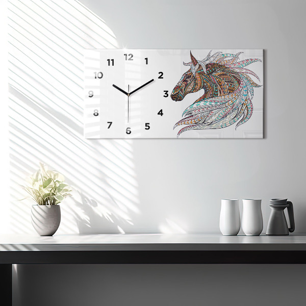 Reloj de cristal horizontal Ilustración de un caballo