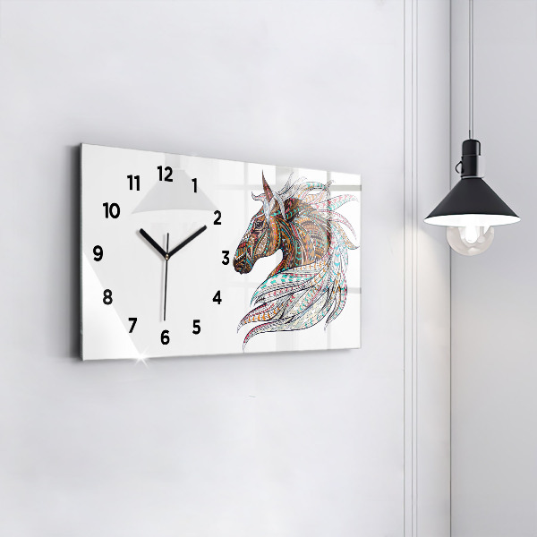 Reloj de cristal horizontal Ilustración de un caballo