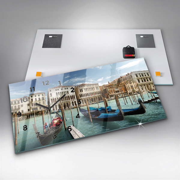 Reloj de cristal horizontal Góndolas Venecia Italia