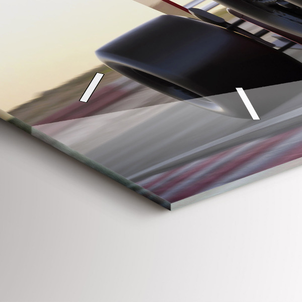 Reloj de cristal horizontal Coche de carreras deportivo