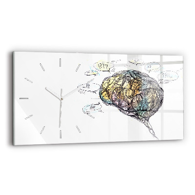 Reloj de cristal horizontal Representación artística del cerebro