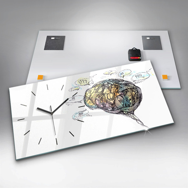 Reloj de cristal horizontal Representación artística del cerebro