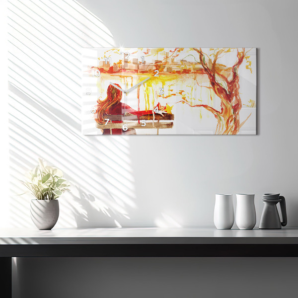 Reloj de cristal horizontal Paisaje otoñal