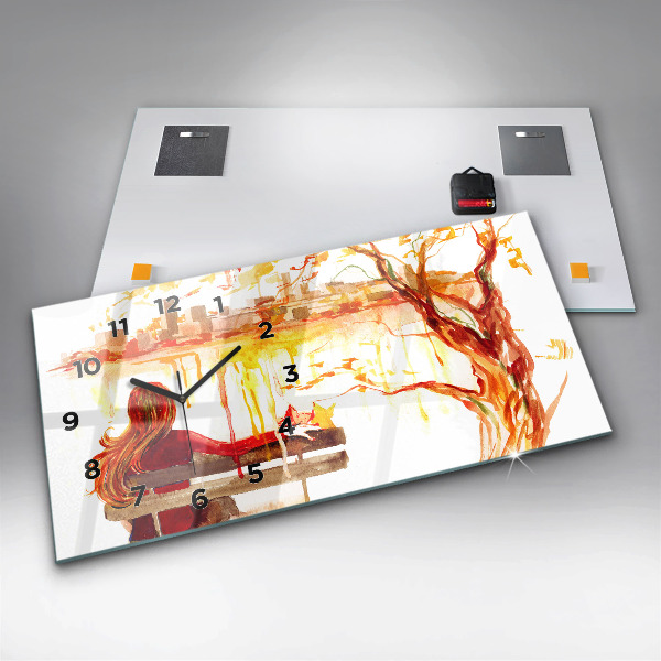 Reloj de cristal horizontal Paisaje otoñal