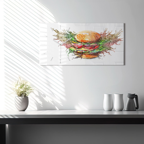 Reloj de cristal horizontal Hamburguesa de queso XXL
