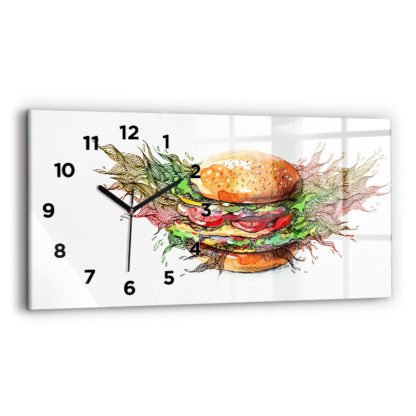 Reloj de cristal horizontal Hamburguesa de queso XXL