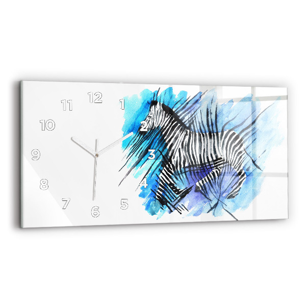 Reloj de cristal horizontal Cebra pintada