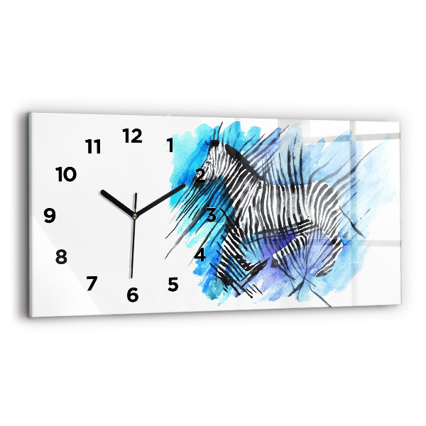 Reloj de cristal horizontal Cebra pintada