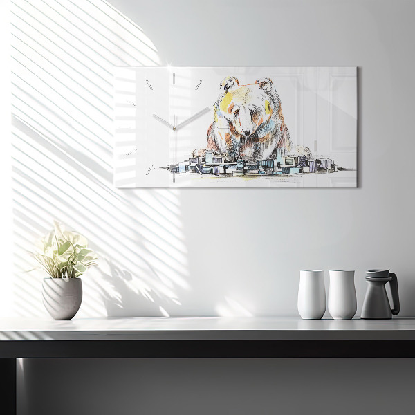 Reloj horizontal Oso abstracto