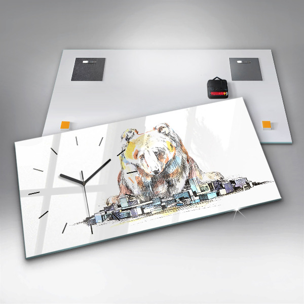 Reloj horizontal Oso abstracto