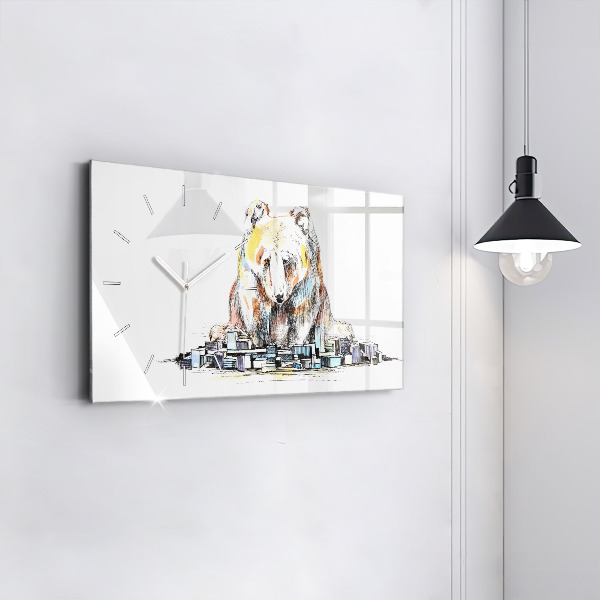 Reloj horizontal Oso abstracto