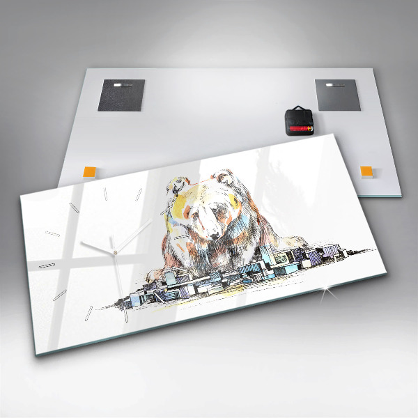 Reloj horizontal Oso abstracto