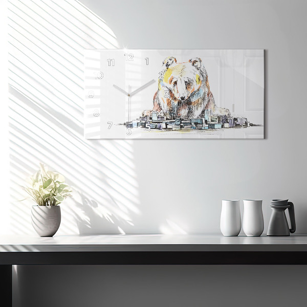 Reloj horizontal Oso abstracto