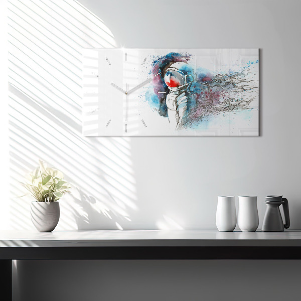 Reloj de cristal horizontal Astronauta abstracto
