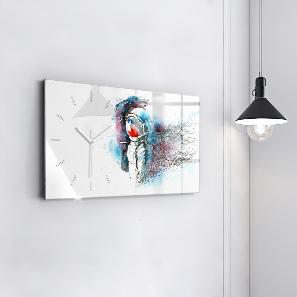 Reloj de cristal horizontal Astronauta abstracto
