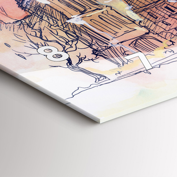 Reloj de cristal horizontal Paisaje pintado de París