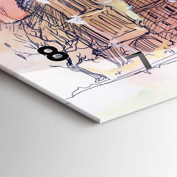 Reloj de cristal horizontal Paisaje pintado de París