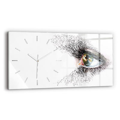 Reloj de cristal horizontal Dibujo de un ojo humano