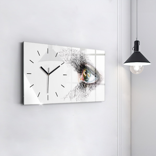 Reloj de cristal horizontal Dibujo de un ojo humano