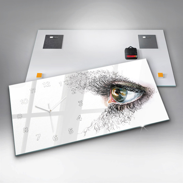 Reloj de cristal horizontal Dibujo de un ojo humano