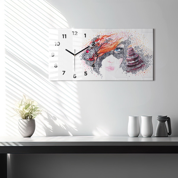 Reloj de cristal horizontal Dulce mujer con pastel