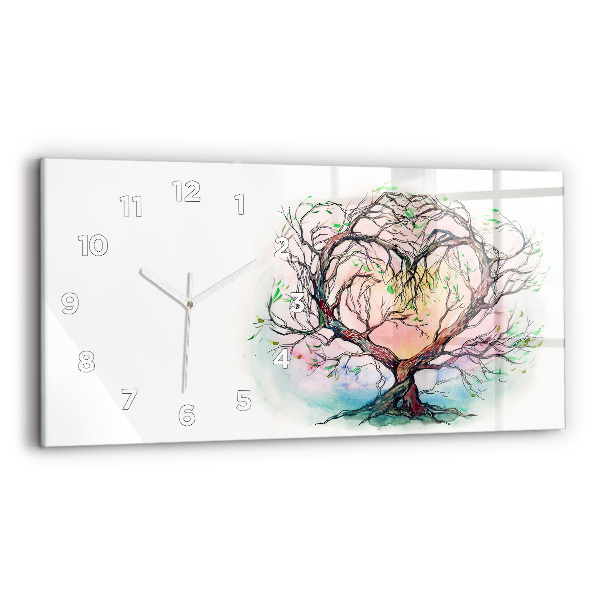 Reloj horizontal Árbol corazón naturaleza