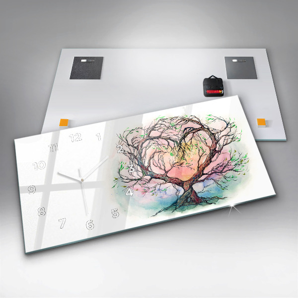 Reloj horizontal Árbol corazón naturaleza