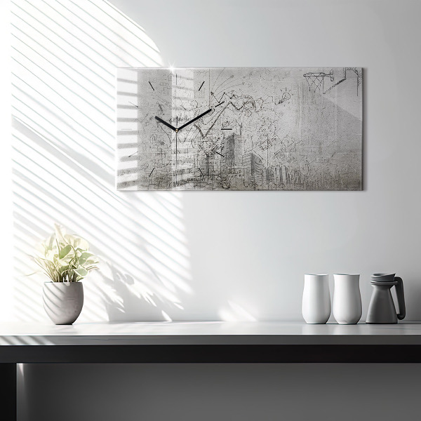 Reloj de cristal horizontal Bosquejo de una ciudad