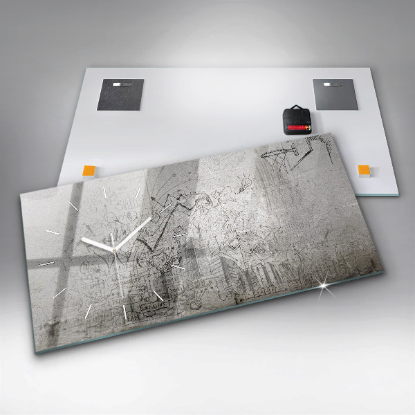 Reloj de cristal horizontal Bosquejo de una ciudad