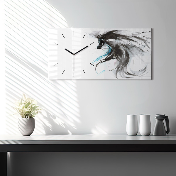 Reloj horizontal Caballo y mujer abstractos