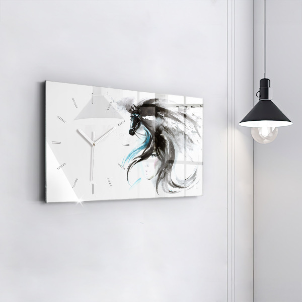 Reloj horizontal Caballo y mujer abstractos