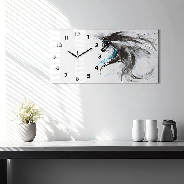 Reloj horizontal Caballo y mujer abstractos