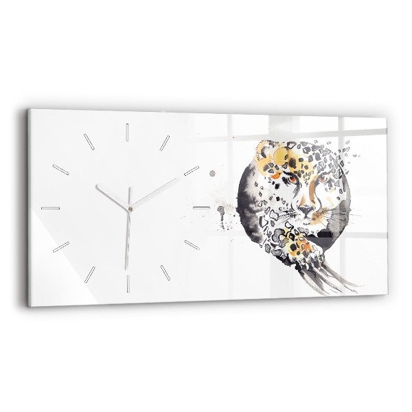 Reloj de cristal horizontal Guepardo dentro de un círculo