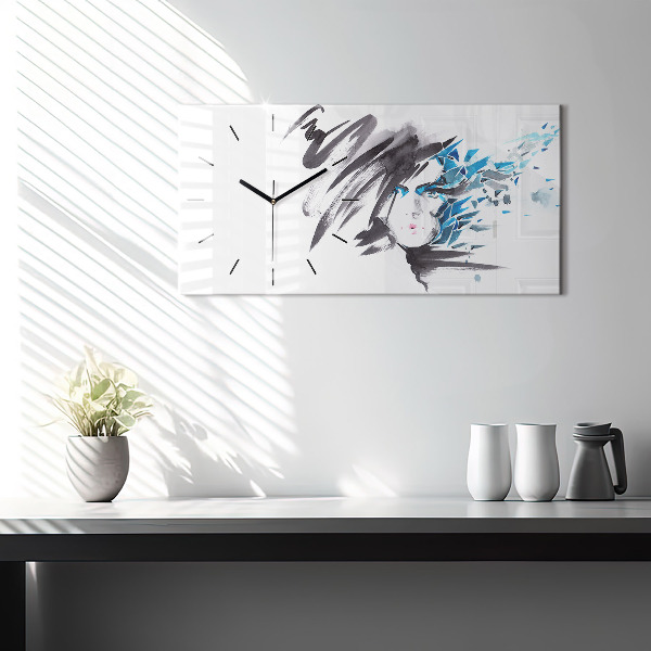 Reloj horizontal Rostro abstracto de mujer