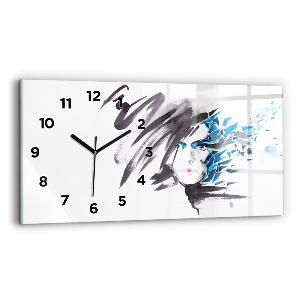 Reloj horizontal Rostro abstracto de mujer