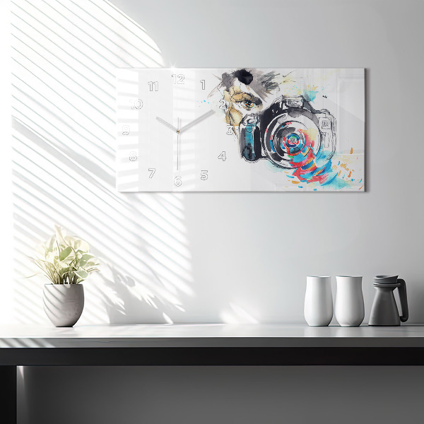 Reloj horizontal Mujer cámara fotógrafa