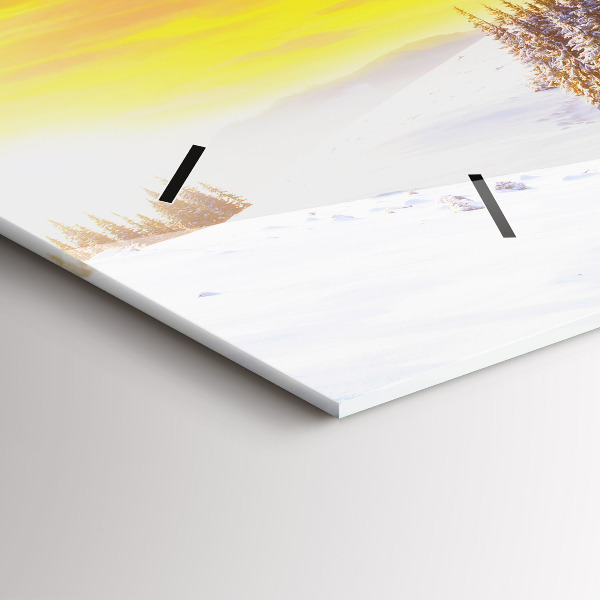 Reloj de cristal horizontal Paisaje invernal de montaña