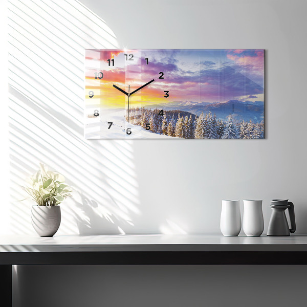 Reloj de cristal horizontal Paisaje invernal de montaña