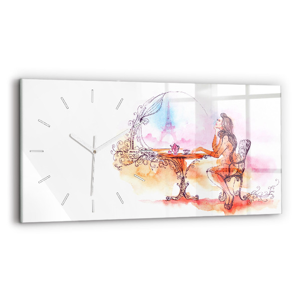 Reloj horizontal Mujer bebiendo té