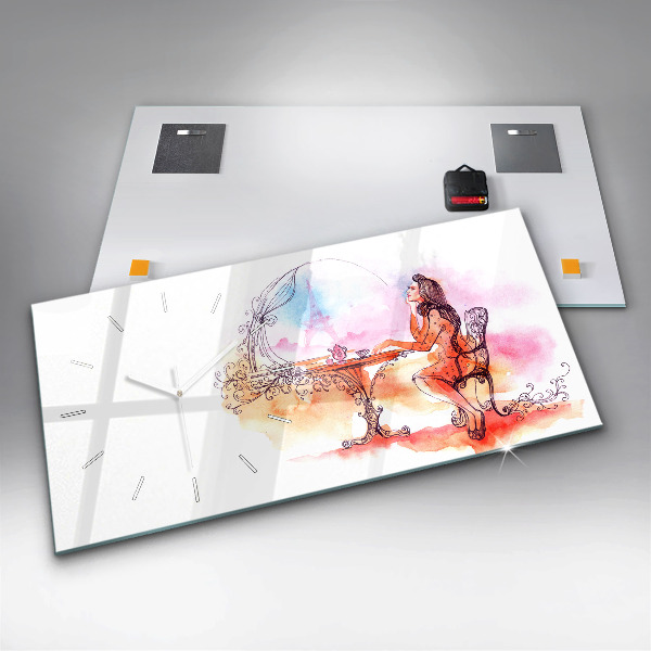 Reloj horizontal Mujer bebiendo té